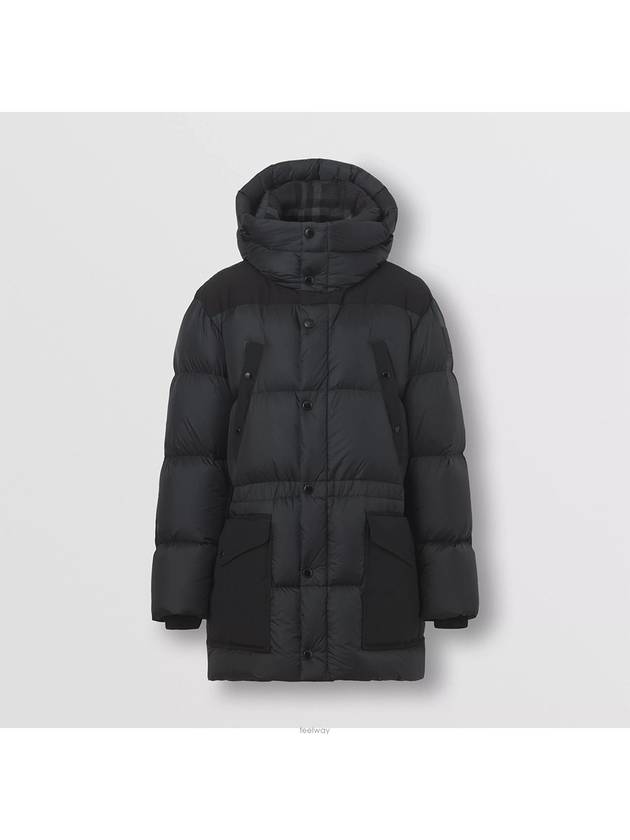 Luxury Burberry Logo Applique Nylon Padding Charcoal Grey