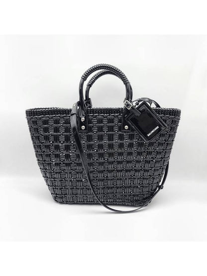 Luxury Balenciaga Trending 2025 Bistro Strap Basket Small Tote Bag Black