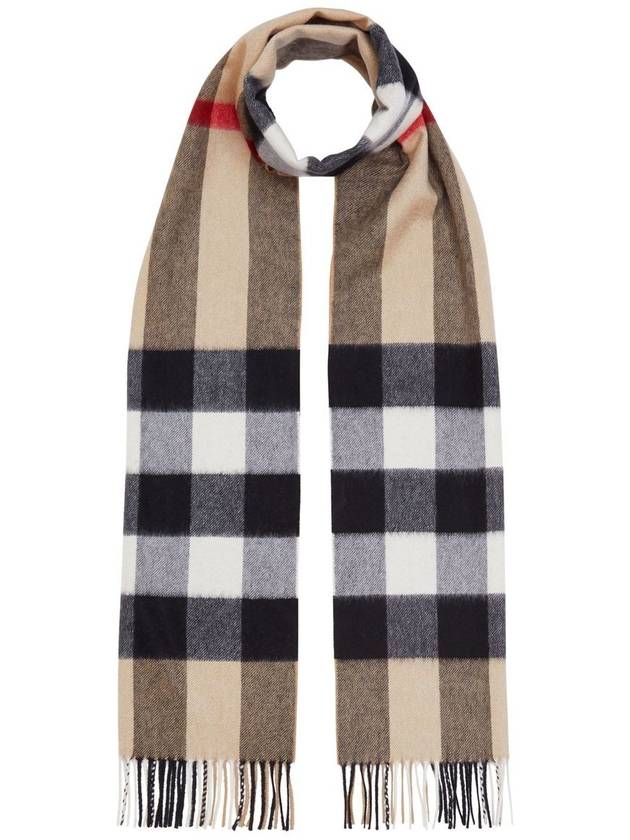Luxury Burberry Check Fringe Cashmere Muffler