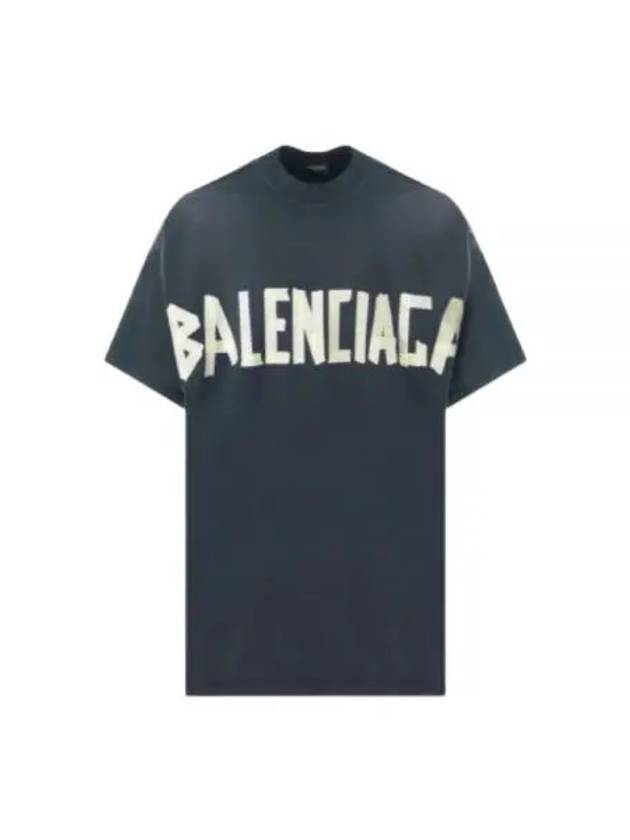 Luxury Balenciaga Trending 2025 Tape Type Cotton Short Sleeve T-Shirt Black