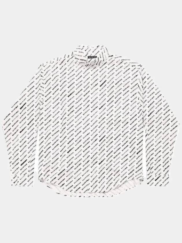Luxury Balenciaga Trending 2025 Allover Logo Print Long Sleeve Shirt White Black