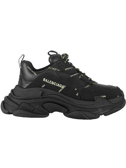 Luxury Balenciaga Trending 2025 All Over Triple S Low Top Sneakers Black