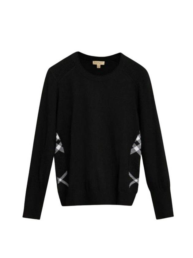 Luxury Burberry WoMen's Check Wool Knit Top Black