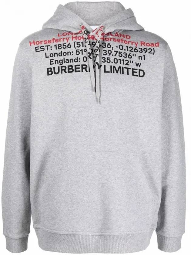 Luxury Burberry Location Cotton Hoodie Grey