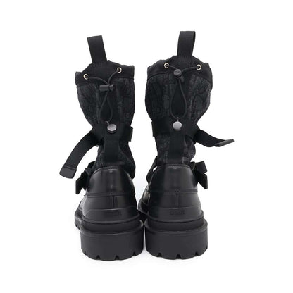 Dior ExplorerStrapBoots Black3BO232ZBR Leather Canvas Size 42