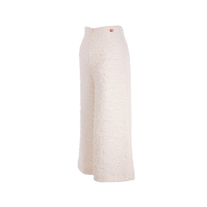 Chanel size 34 wide leg pents tweed white
