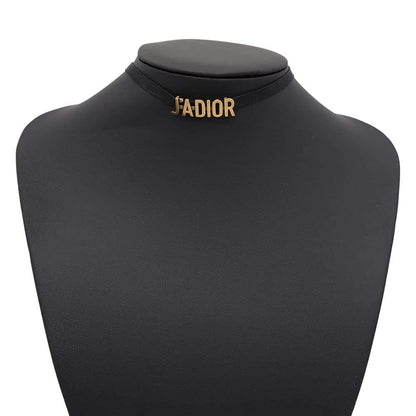 Dior JaDior Choker Antique Gold/BlackN0681ADRMT Metal Grosgrain Ribbon