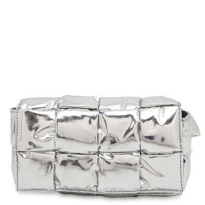 Bottega Veneta Cassette Waist Bag Silver Polyurethane