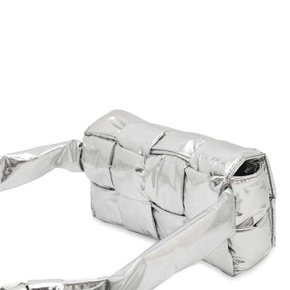 Bottega Veneta Cassette Waist Bag Silver Polyurethane