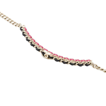 CHANEL CC Logo Choker Black/Pink Metal