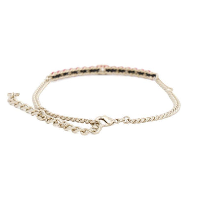 CHANEL CC Logo Choker Black/Pink Metal