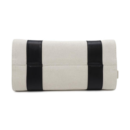 BALENCIAGA Trade S 2WAY Handbag Beige/Black620884 Canvas Leather