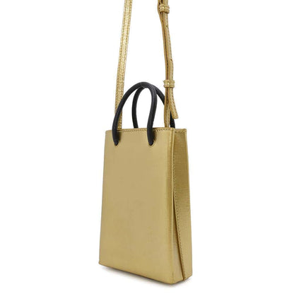BALENCIAGA Shopping phone holder Gold593826 Leather