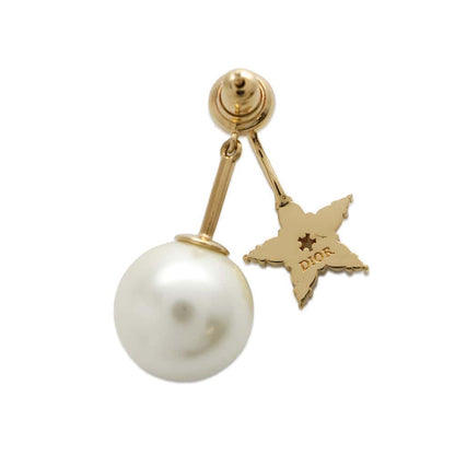 Dior Tribal earrings single Gold Metal Faux Pearl  Rhinestone