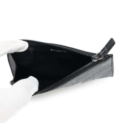 BALENCIAGA Logo Fragment Case Black640535 PVC Coated Canvas