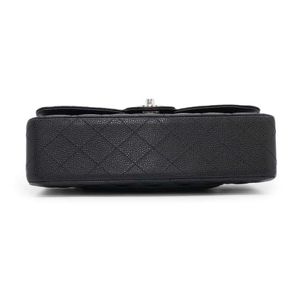 CHANEL Matelasse W flap WChainShoulder Bag BlackA01112 Caviar Leather Size 25