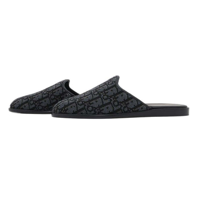 Dior Oblique slippers Navy/Black3SV097ZCC Beads Leather Size 41 1/2