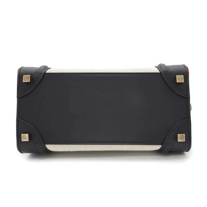 CELINE Luggage shopper Natural/Black/Red167792 Canvas Leather Size micro