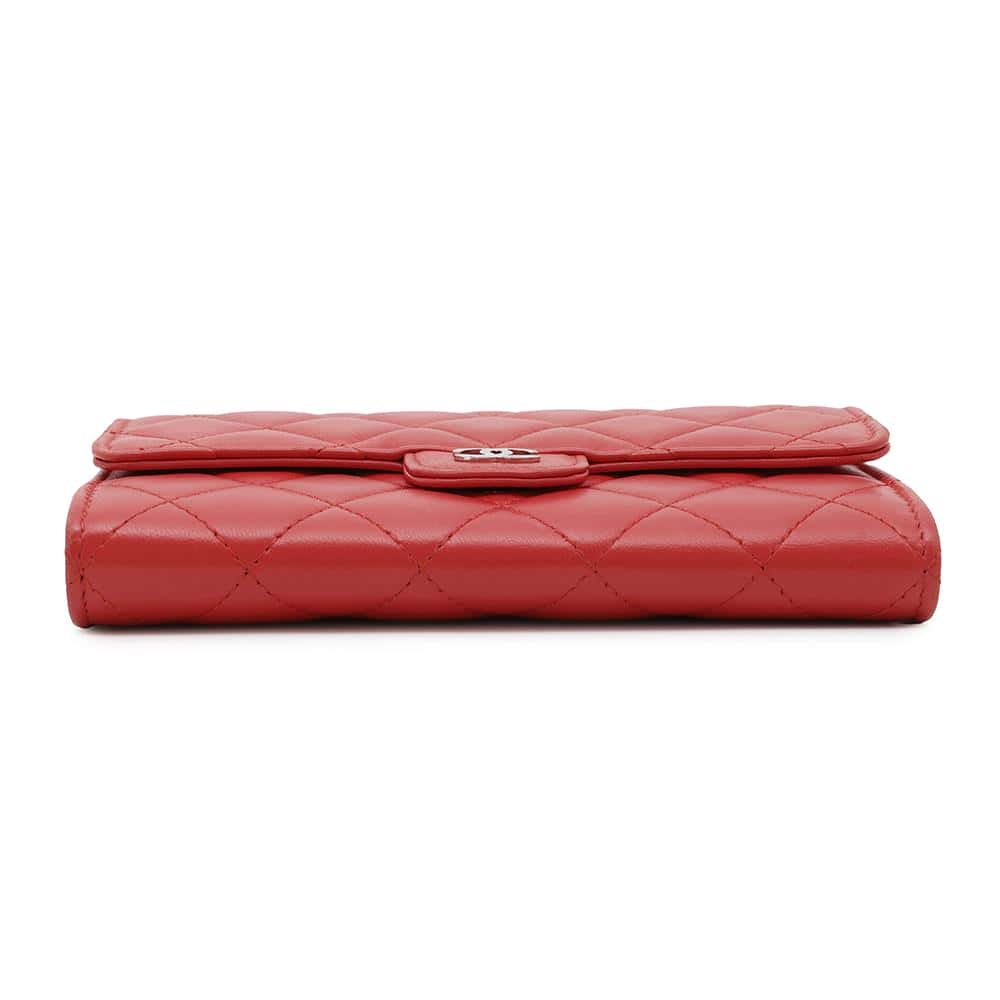 CHANEL Matelasse Chain wallet Red Lambskin