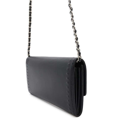 CHANEL Chain wallet Black Leather