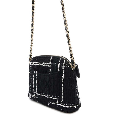 CHANEL PochetteChainShoulder Black Tweed