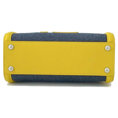 FENDI Peekaboo Iconic Yellow8BN316 Leather Denim Size Mini