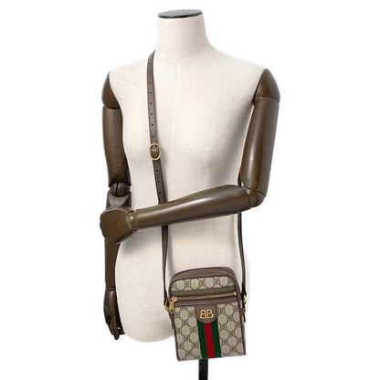 GUCCI BALENCIAGACollaboration The Hacker Project Shoulder Bag Beige/Brown680129 Canvas Leather