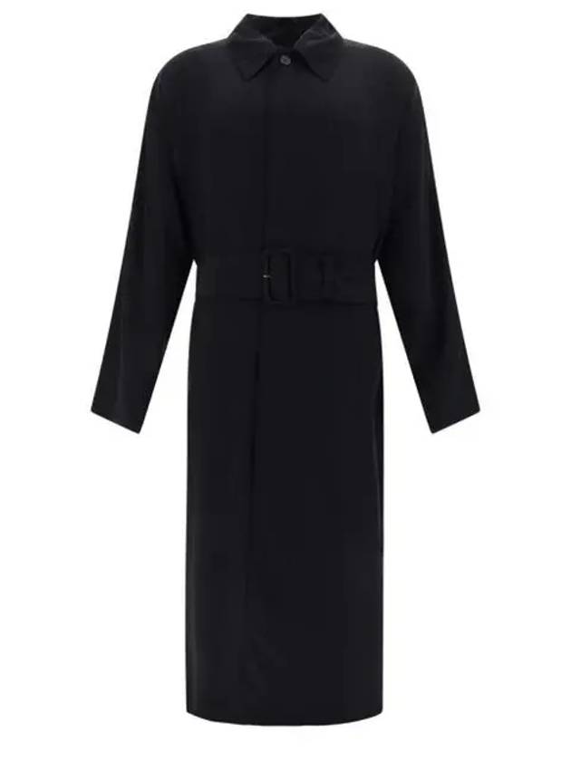 Luxury Balenciaga Trending 2025 Belted Maxi Trench Coat Black