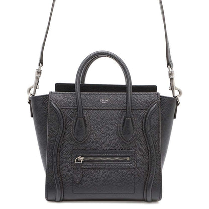 CELINE Luggage shopper Black189243DRU.38NO Drummed Calf Leather Size Nano
