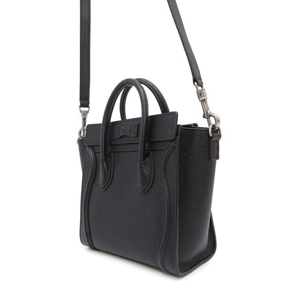 CELINE Luggage shopper Black189243DRU.38NO Drummed Calf Leather Size Nano