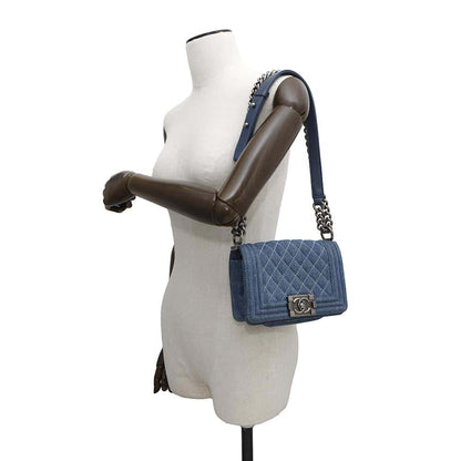 CHANEL Boy Chanel ChainShoulder Blue Denim Size Mini