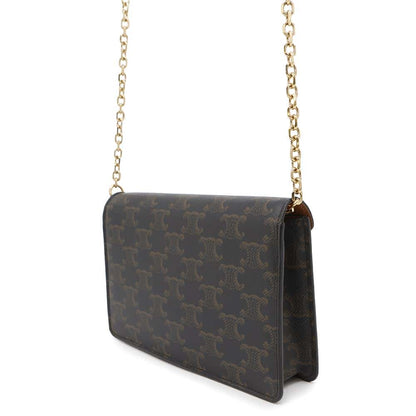 CELINE Triomphe Maillon Chain Wallet Tan10F822CZT PVC