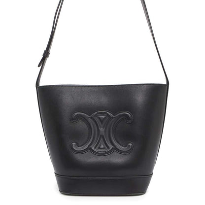CELINE Cuir Triomphe Small Bucket Shoulder Bag Black198243 Calf Leather
