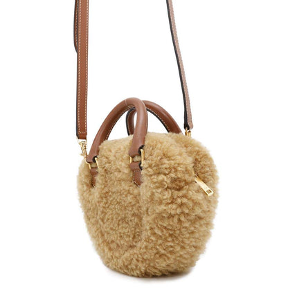 CELINE Heart 2WAY Shoulder Bag Brown Boa Leather Size Medium