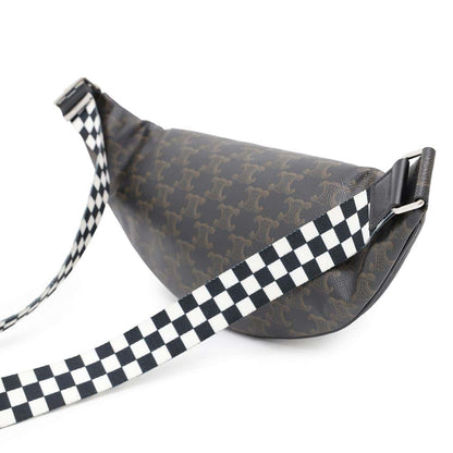CELINE Triomphe Logo Crossbody Bag Brown195972 PVC Leather