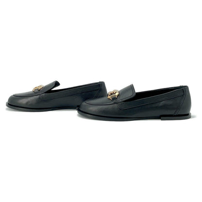 CHANEL CC logo loafers BlackG45173 Leather Size 37C