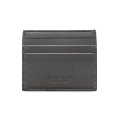 Bottega Veneta INTRECCIATO Credit Card Case Gray/Red Leather