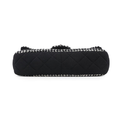 CHANEL Matelasse ChainShoulder Black/WhiteA92533 Tweed Cotton Jersey