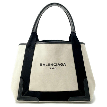 BALENCIAGA Navy Kabas Black/Natural339933 Leather Canvas