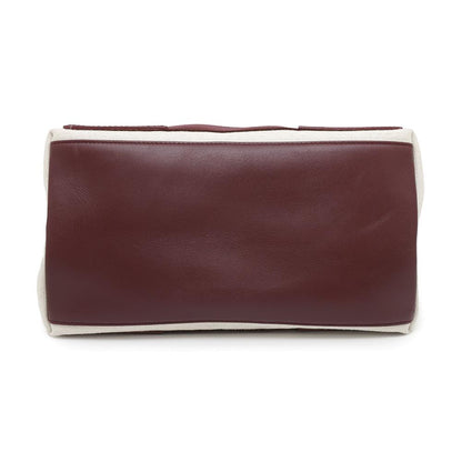 BALENCIAGA Navy Kabas Natural/Bordeaux339933 Canvas Leather