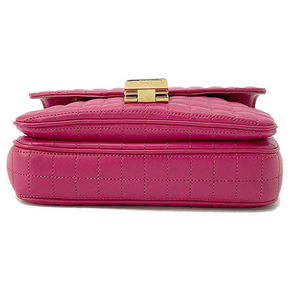 CELINE C-C ChainShoulder Bag Pink188403 Leather Size Small