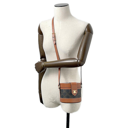CELINE Triomphe Tambour Tan195642 PVC Coated Canvas Leather Size Small