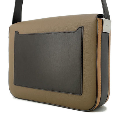 BURBERRY Flap messenger bag Brown Leather