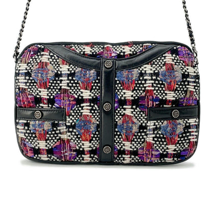 CHANEL Girl Chanel ChainShoulder Bag Black/Multicolor Tweed Lambskin