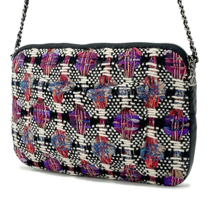 CHANEL Girl Chanel ChainShoulder Bag Black/Multicolor Tweed Lambskin