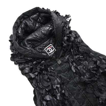 CHANEL Sports line hooded vest Size 38 BlackP36696 Polyurethane70% Nylon30%