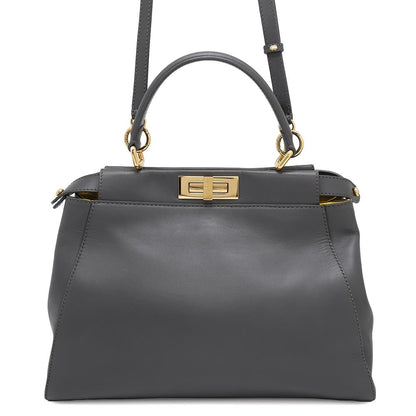 FENDI Peekaboo 2wayBag Gray8BN226 Leather Size regular