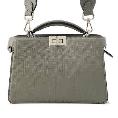 FENDI Peekaboo ICUXCross 2wayBag Gray7VA582 Leather