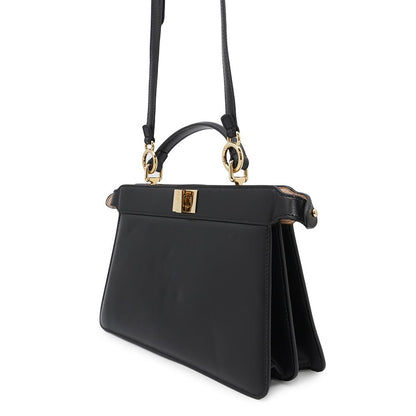 FENDI Peekaboo Iseeu East West 2way Bag Black8BN323 Leather