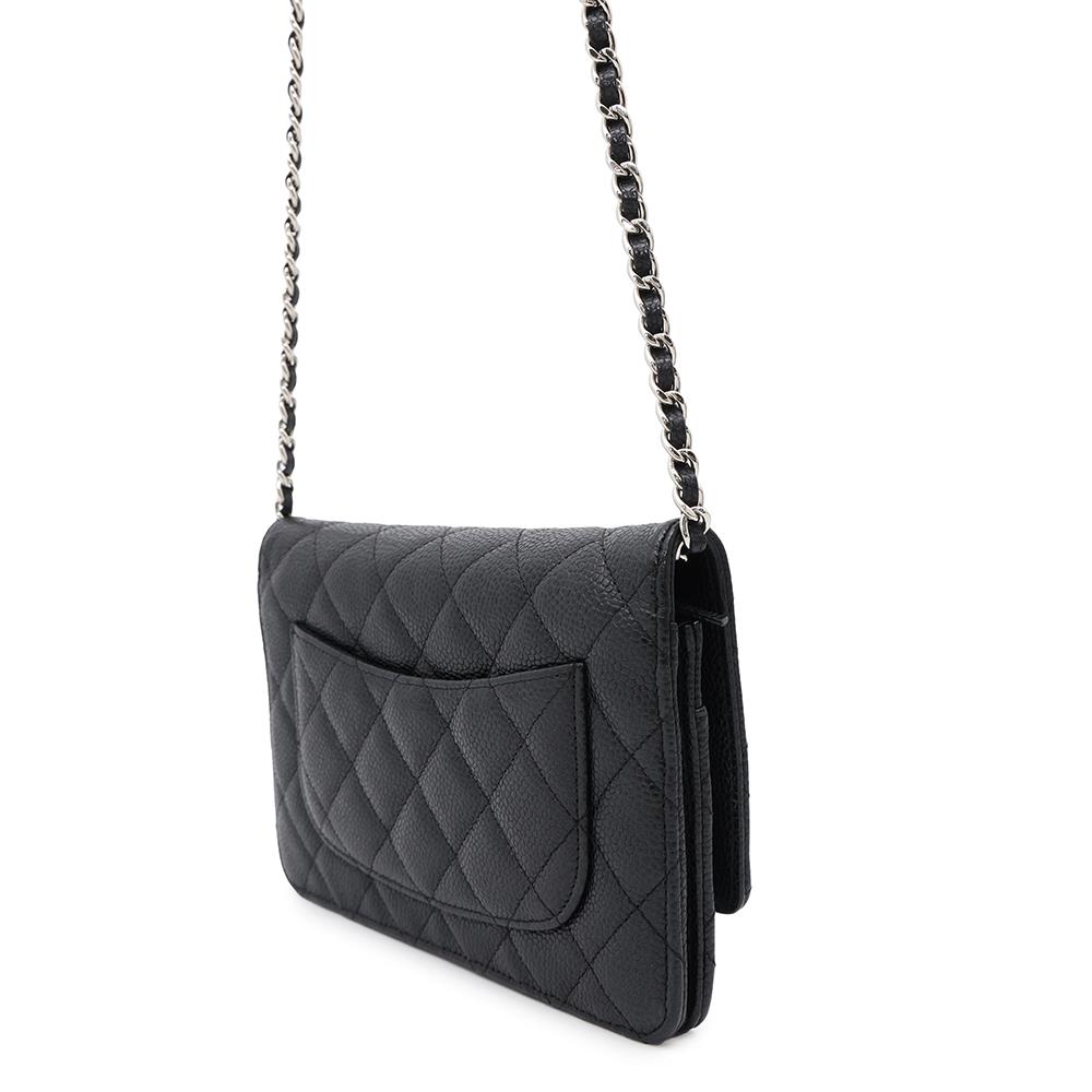 CHANEL Matelasse Chain wallet BlackA33814 Caviar Leather